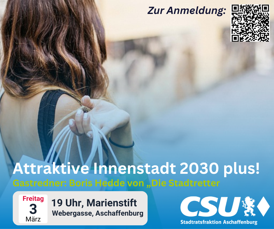 Einladung zur Veranstaltung: Aschaffenburg – attraktive Innenstadt 2030 plus!